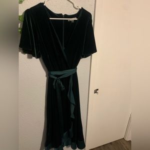 GREEN VELVET DRESS
